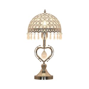LuxiGlow - Lampe de Table en Demi-Sphère avec Cristaux Encastrés