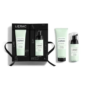 LIERAC Coffret Démaquillant :Masque Gommant 75ml – la Mousse Nettoyante 50ml