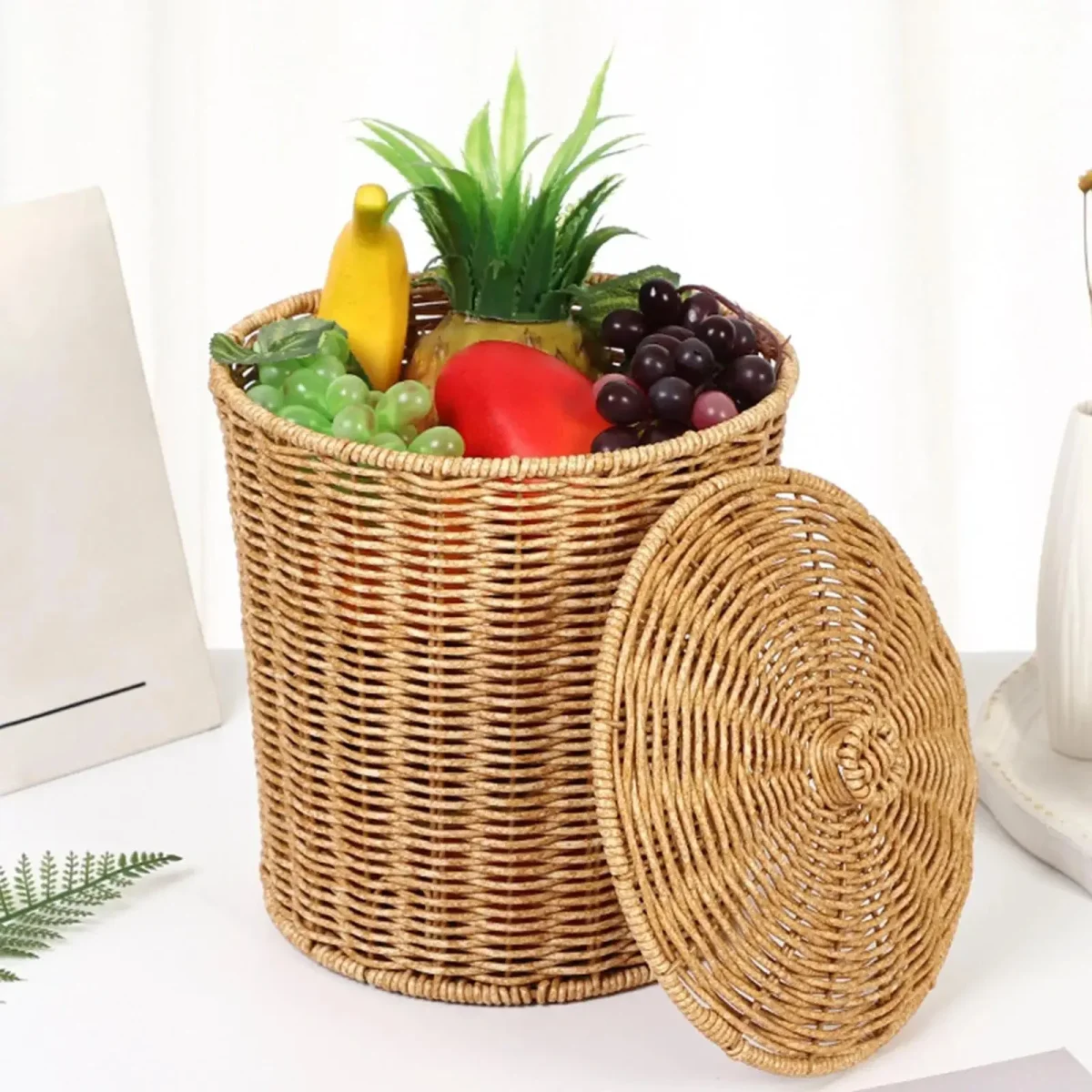 Grand Panier en Osier avec Couvercle – Image 3