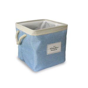 Panier à Linge Contemporain Bleu Pastel