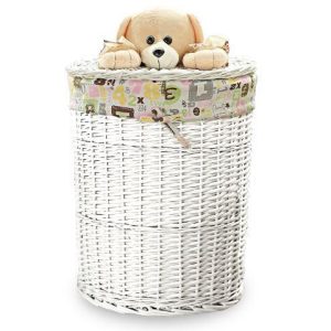 Panier à Linge en Osier Blanc Teddy